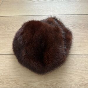 Vintage Fur Pillbox Hat Brown Union Made in the USA